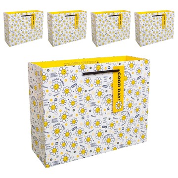 Good Given 微笑雛菊購物袋 白色 5個 中(寬360mm×寬110mm×高250mm)