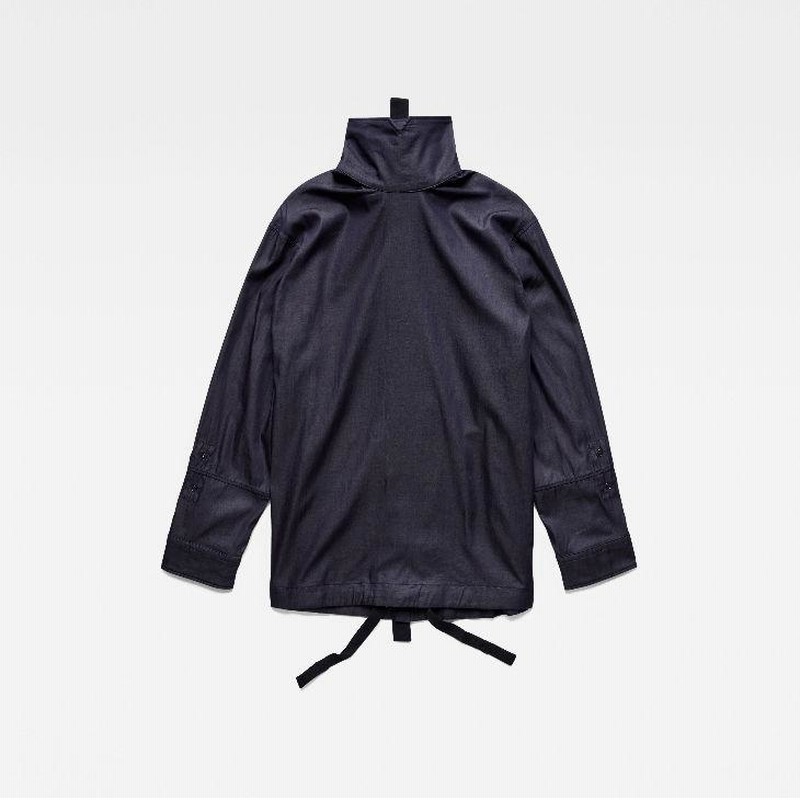 G-STAR RAW (ジースターロゥ) HOLIDAY BACK CLOSURE TOP (ホリデーバッククロージャートップ) サステナブル スモック デニムシャツ G-STAR RAW (ジースターロゥ) HOLIDAY BACK CLOSURE TOP