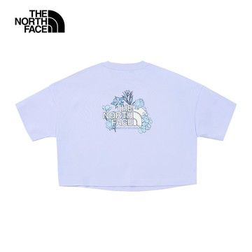 The North Face北面女款紫色純棉大尺寸花卉印花短袖T恤｜8DCF0VI