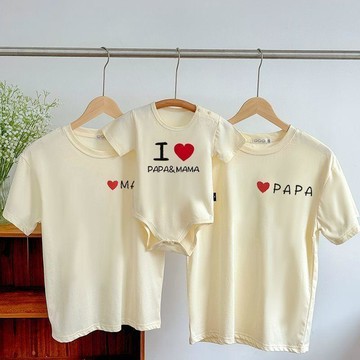 限時搶購⏳親子裝一家三四口夏季短袖2026新款高級感母女母子裝洋氣t恤2KF7