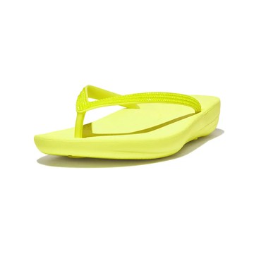 【fitflop】水鑽裝飾輕量人體工學夾脚涼鞋-螢光黃
