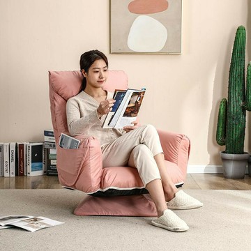 單人椅懶人沙發旋轉可半躺睡日式休閒多功能布藝客廳陽臺