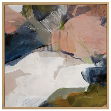 菠蘿選畫所 掛畫 夢境 玫粉 APAD4450D  40 x 40cm  木色