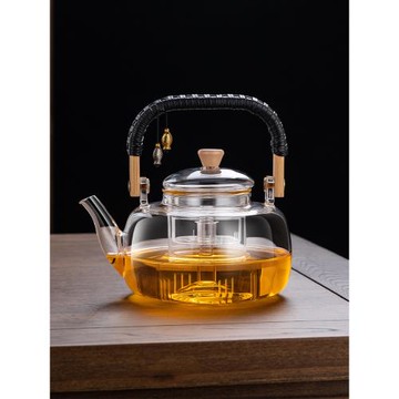 玻璃煮茶壺耐高溫燒水壺大容量蒸汽煮茶器專用黑白茶全自動電陶爐