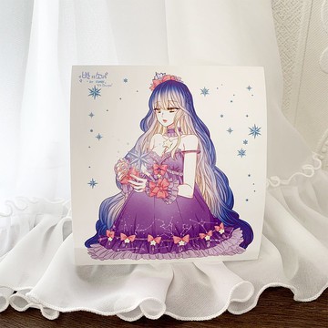 星星的女孩-紫色貼紙（春冬）人貼紙女孩貼紙
