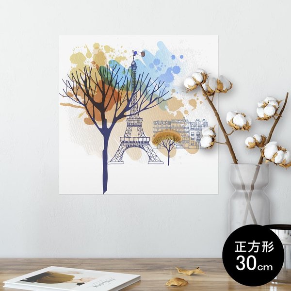 ポスター ウォールステッカー シール式 30×30cm Ssize 壁 インテリア おしゃれ 剥がせる wall sticker poster 外国  風景 水彩 010002 通販 LINEポイント最大0.5%GET | LINEショッピング