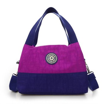 防水牛津布包媽媽上班帆布斜跨手提包女款日韓拼接手機袋單肩包