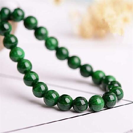 6mm Grade AAA Natural Dark Green Jade Beads,Round Loose Beads for Jewelry Making (YS05) (6mm)