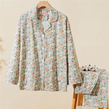 韓國專櫃新品魅力長袖長褲純棉套裝(褲裝/居家服/睡衣套裝)