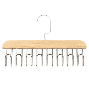 小麥購物 實木吊衣架 8鉤 28 x 16 x 1.2cm 120g 5個  原木色  1組