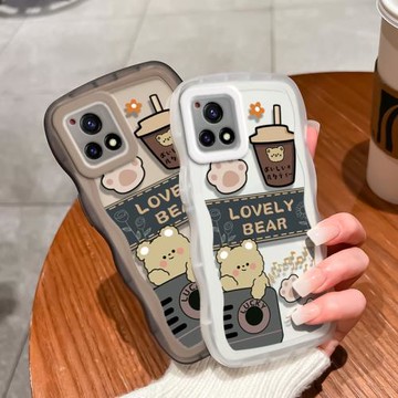 vivoy31s手機殼Y31S透明軟殼防摔男女大波浪新年春節紅色兔年液態硅膠情侶可愛條紋小熊