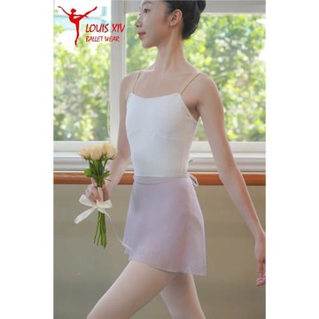 LOUIS XIV 芭蕾舞裙薄款半透明松緊帶系帶一片紗裙莫蘭迪色系舞服