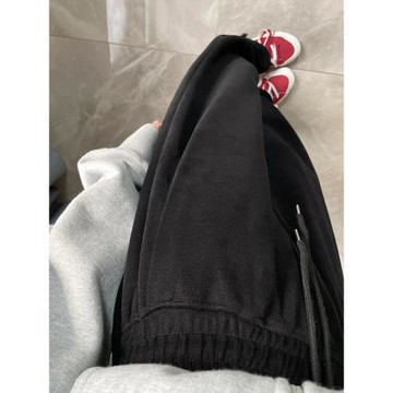 黑色高腰褲子女春秋胖mm大碼寬松直筒衛褲梨形身材顯瘦休閑運動褲