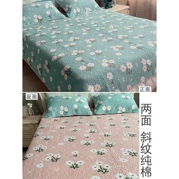 韓版新品床蓋單件榻榻米三層夾棉衍縫不滑床卡通兒童雙面斜紋純棉