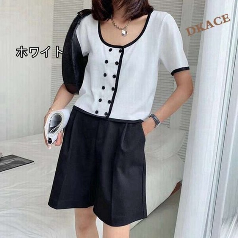 シャツ カットソー レディース 涼しい トップス 薄手 ニット ニットシャツ カーディガン 半袖 ボーダー短い 可愛い 夏服 おしゃれ 肌触り 通販 Lineポイント最大get Lineショッピング