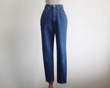 CHEROKEE 復古藍色錐形牛仔褲 女款高腰窄管褲 25腰