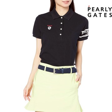 【ṔEARLY GATES】女款黑色柔軟透氣舒適UV防護短袖POLO衫 JLTQ60902