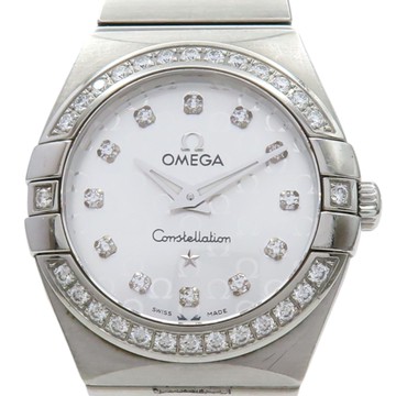 OMEGA 歐米茄 銀色錶盤 不鏽鋼 鑽框 Constellation Quartz 腕錶 220.10.38.20.03.004 【二手名牌BRAND OFF】