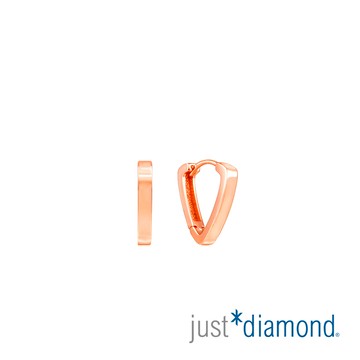 【Just Diamond】簡約光華-三角形 18K玫瑰金耳環(網路限定)