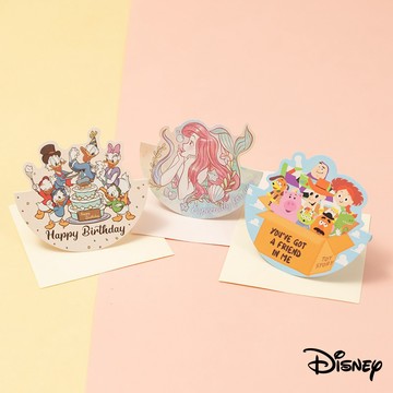 迪士尼｜療癒搖搖卡片 維尼 玩具總動員 愛麗兒 小飛象 生日卡 聖誕卡 裝飾 卡片 NP447 文具旗艦店