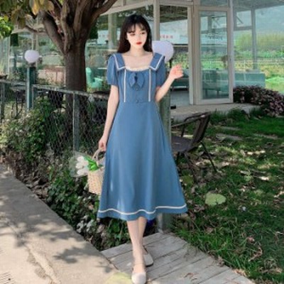 大人の上質 4l セーラー風 3l ワンピース L M 大人カジュアル 大きい襟 大きいサイズ Ll ワッペン レディース トップス ひざ丈 予約商品 ワンピース 春新作 蝶々 5l 刺繍 半袖 Saishuuchi Sage