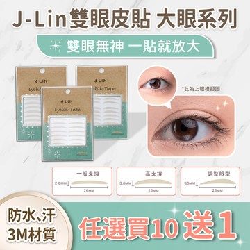 【J-LIN】雙眼皮貼｜大眼貼 格紋隱形設計｜3M材質｜自然服貼｜40枚｜三款任選｜眼貼神器｜10送1優惠中