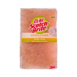 百利 細緻餐具/茶杯專用菜瓜布6片裝 小黃