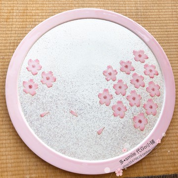 制有田燒田清窯立體櫻花手繪珍珠釉下彩陶瓷平盤托盤茶盤