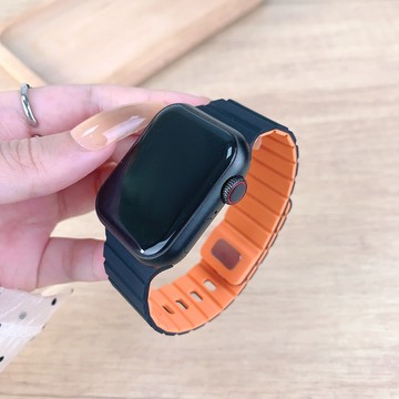 磁性矽膠錶帶兼容 Apple watch Ultra 49mm 40mm 44mm 46mm 45mm 41mm Ser