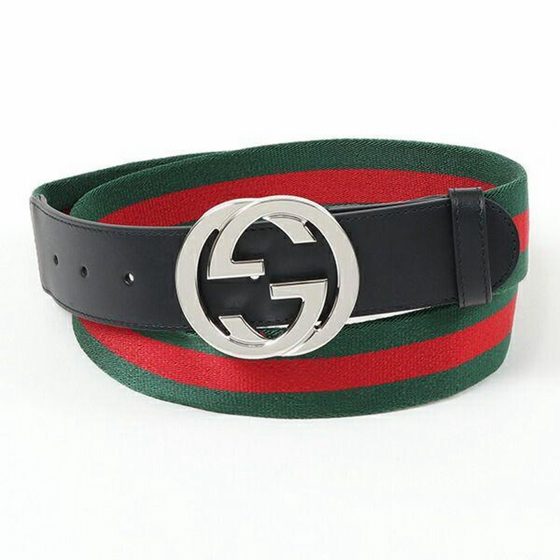 GUCCI グッチ 411924 H917Nウェブライン ナイロン×レザー ベルト