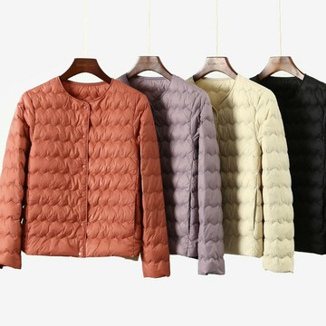 【米蘭精品】現貨+預購 頂級真羽絨外套90%鴨絨羽絨衣秋冬外套保暖上衣大碼休閒女裝-圓領女外套4色74mr68