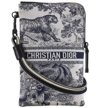 【日本直送】Christian Dior CD DiorTravel 多功能包 肩背包 Toile de Jouy 小圓包 尼龍 黑/白【二手】