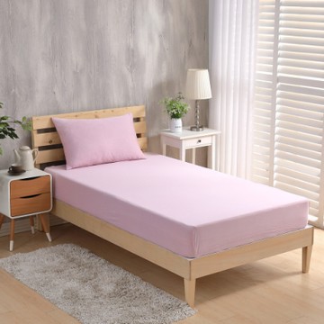 LAMINA 枕套床包組 綠能涼感紗抗菌針織-單人(條紋粉)