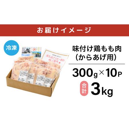 ふるさと納税 味付け鶏もも肉（からあげ用） 300g × 10p 計3.0kg 【鶏モモ肉 もも肉 モモ 鶏肉 鳥肉 とりにく とり肉 唐揚げ から揚げ とり.. 福井県坂井市