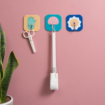 強力無痕粘貼卡通掛鉤廚房衛生間門后多功能粘鉤免釘衣服魔力鉤