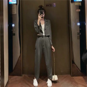 新款名媛氣質小香風減齡闊腿褲輕熟港味洋氣網紅女神范兩件套裝夏