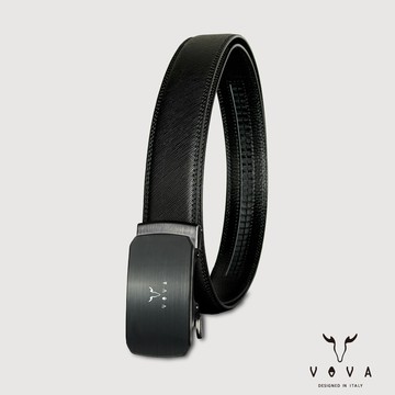 【VOVA 沃汎】台灣總代理 職場型男 拉絲紋自動扣皮帶-鎗色/VA019-006-SGU