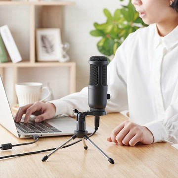日本 ELECOM HS-MC12日本 UBK USB 指向性 麥克風 桌上型 三腳架 錄音 直播 通話 SKYPE日本必買代購
