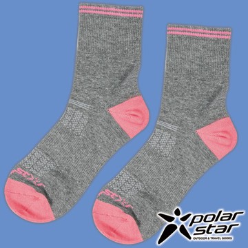 PolarStar 中性排汗中筒襪『桃粉紅』P24523 露營.戶外.登山.排汗襪.彈性襪.紳士襪.休閒襪.長筒襪.襪子.男版.女版