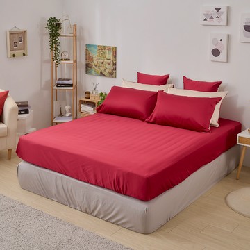 【廠商直送】永恆系列 100%天絲 楓葉紅 枕套床包組-加大