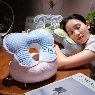 ins多巴胺花朵夏季冰絲午睡枕小學生趴睡枕抱枕頭辦公室中午休息