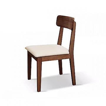 源氏木語鹿特丹橡木胡桃色弧形布面餐椅 H28S33 砂礫白 (H014366213)