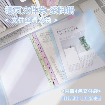💛台灣現貨💛活頁資料夾 活頁收納冊 A4文件夾 活頁夾 分類夾 魔術貼 文件收納 收納夾 考捲收納 閤約收納222