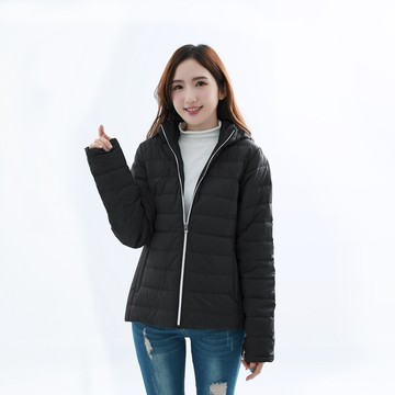 遊遍天下 女款防風防潑水鋁點蓄熱保暖90%羽絨外套GJ22034黑色