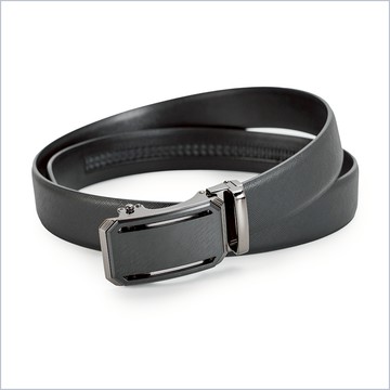 髮絲紋鏤空自動釦真皮皮帶[Z-374]