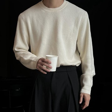正韓堅固半寬鬆彈力紗線圓領針織上衣 12色 YUPPIE 預購商品 1125