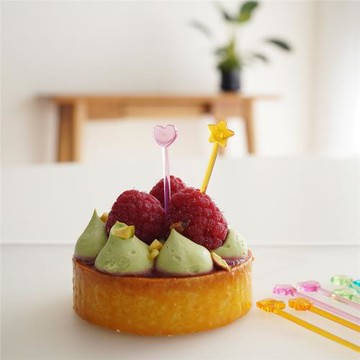 日本繽紛水晶色點心叉 彩色星星愛心造型水果叉便當裝飾簽