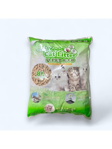 【培菓幸福寵物專營店】Q.PET Wood Cat Litter 松木砂 8L (超取限1包)