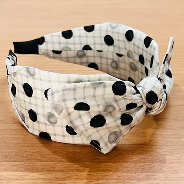 MOYA 寬版手工髮箍 黑白棋