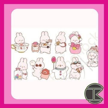 【8月預購】摸摸兔草莓鎮系列盲盒 Q版兔兔收藏 可愛甜點擺飾 一中盒8入｜愛蛋客